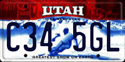 UT license plate C345GL