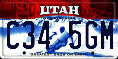 UT license plate C345GM