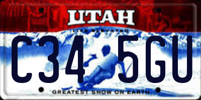 UT license plate C345GU
