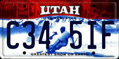 UT license plate C345IF
