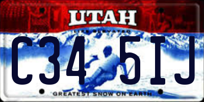 UT license plate C345IJ