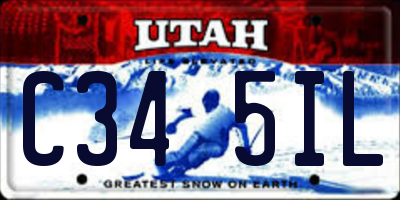 UT license plate C345IL