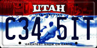 UT license plate C345IT