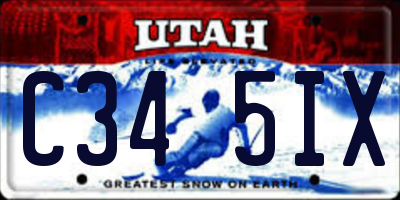 UT license plate C345IX