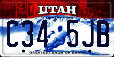 UT license plate C345JB