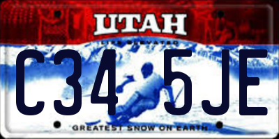 UT license plate C345JE