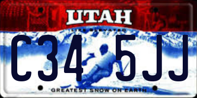 UT license plate C345JJ