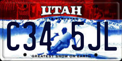 UT license plate C345JL