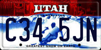 UT license plate C345JN