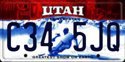 UT license plate C345JQ