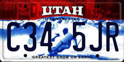 UT license plate C345JR