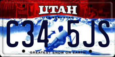 UT license plate C345JS