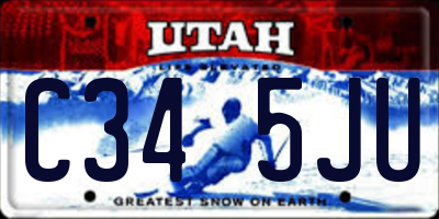 UT license plate C345JU