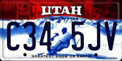 UT license plate C345JV