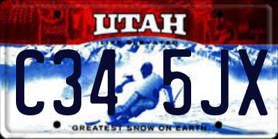 UT license plate C345JX