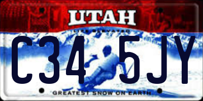 UT license plate C345JY