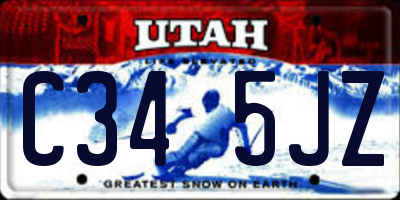 UT license plate C345JZ