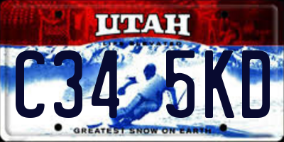 UT license plate C345KD