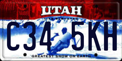 UT license plate C345KH