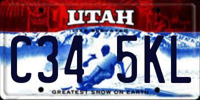 UT license plate C345KL