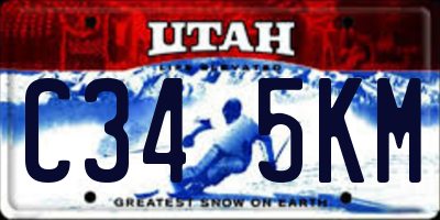 UT license plate C345KM