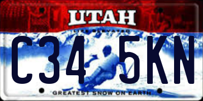 UT license plate C345KN