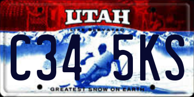 UT license plate C345KS
