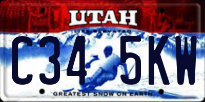 UT license plate C345KW