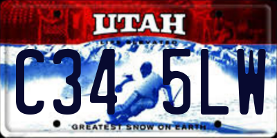 UT license plate C345LW