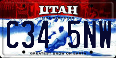 UT license plate C345NW
