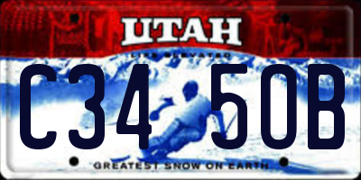 UT license plate C345OB