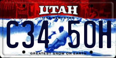 UT license plate C345OH
