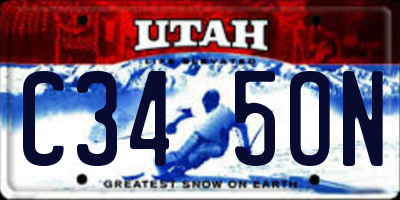 UT license plate C345ON