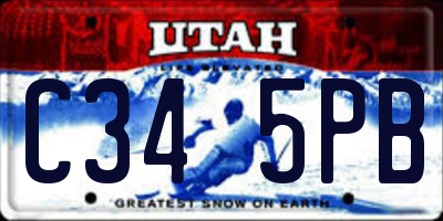 UT license plate C345PB