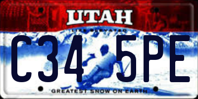 UT license plate C345PE