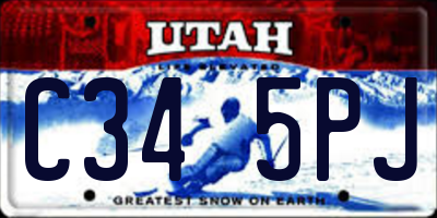 UT license plate C345PJ