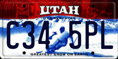 UT license plate C345PL