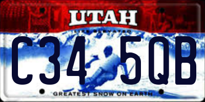 UT license plate C345QB