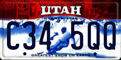 UT license plate C345QQ