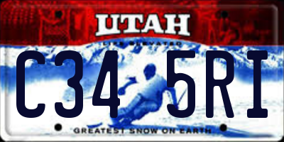 UT license plate C345RI