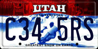 UT license plate C345RS