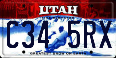 UT license plate C345RX