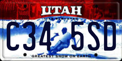 UT license plate C345SD