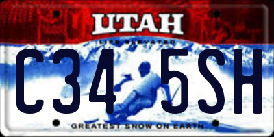 UT license plate C345SH
