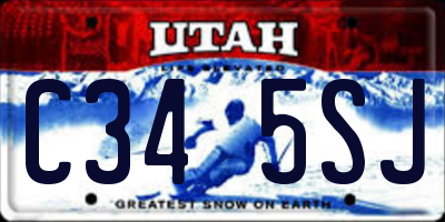 UT license plate C345SJ