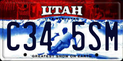 UT license plate C345SM