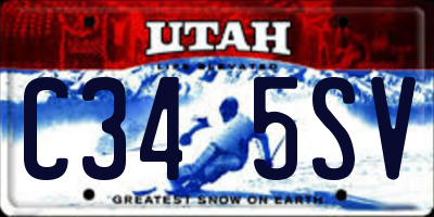 UT license plate C345SV
