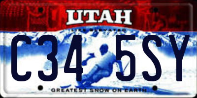 UT license plate C345SY