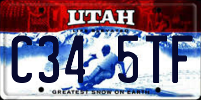 UT license plate C345TF