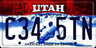 UT license plate C345TN